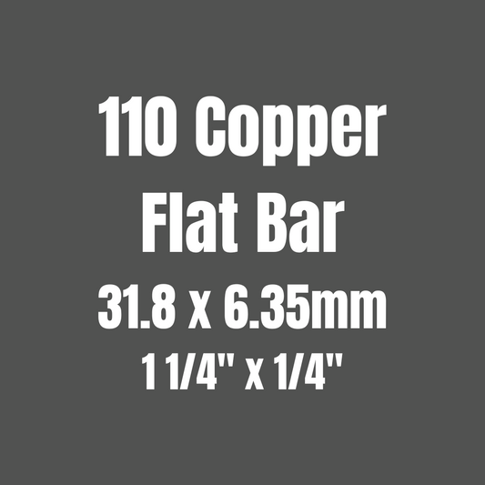 Copper 110 Flat Bar (Squared Corners) 31.8x6.35mm