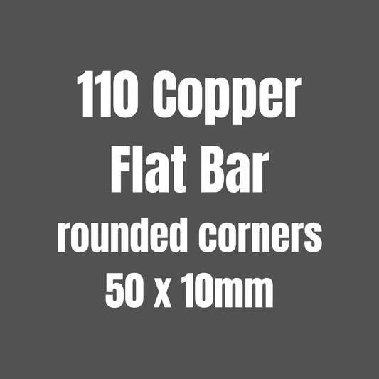 Copper 110 Flat Bar (Rounded Corners) 50x10mm