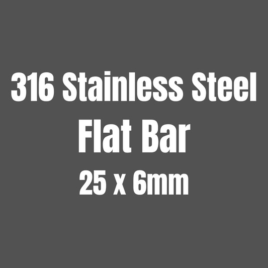 Stainless Steel 316 Flat Bar 25x6mm