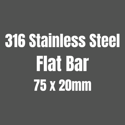 Stainless Steel 316 Flat Bar 75x20mm