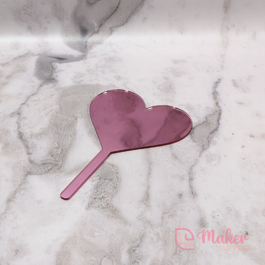 Heart Cake Topper  |  Mirror & Glitter