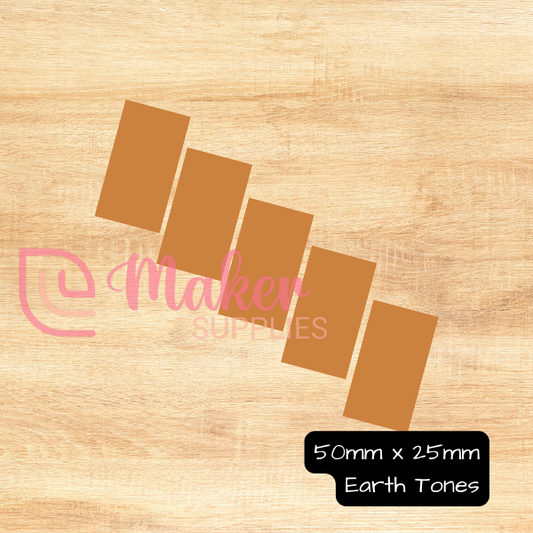 50mm x 25mm Rectangle (Set of 5) | Earth Tones