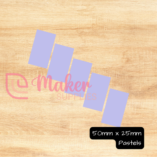 50mm x 25mm Rectangle (Set of 5) | Pastel