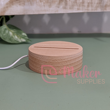 LED Light Base | Wooden Round